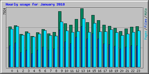 Hourly usage for January 2018