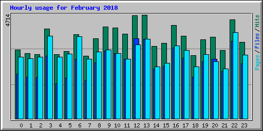 Hourly usage for February 2018