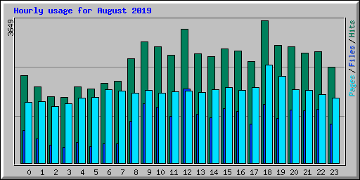 Hourly usage for August 2019