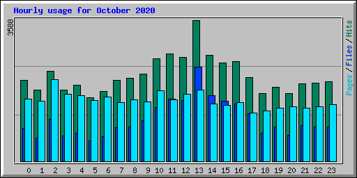Hourly usage for October 2020
